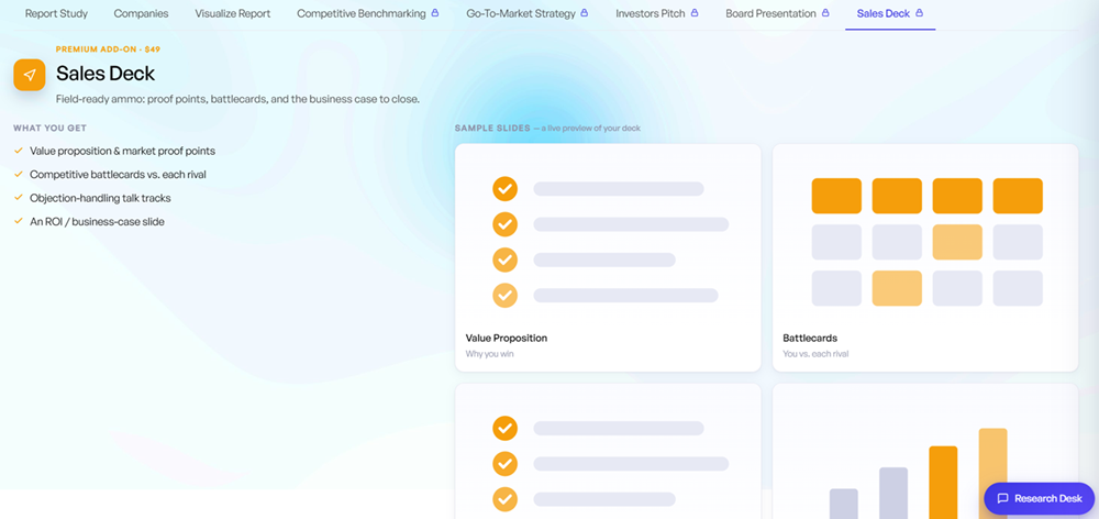 Sales Deck, built in - inside your report